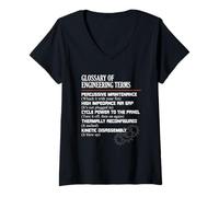 Femme Glossaire des Termes d'ingénierie : définitions Amusantes d'ingénieur T-Shirt avec Col en V