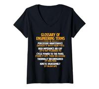 Femme Glossaire des Termes d'ingénierie - Sciences de l'ingénieur mécanique T-Shirt avec Col en V