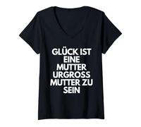 Femme Glück Ist Eine Mutter Urgroßmutter Zu Sein - German Mom Gift T-Shirt avec Col en V
