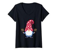 Femme Gnomes du 4 Juillet T-Shirt avec Col en V