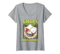 Femme Gnope Note Today Funny GNOME T-Shirt avec Col en V