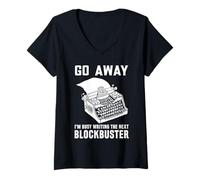 Femme Go Away J'écris Le Prochain scénariste à succès T-Shirt avec Col en V