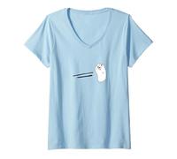 Femme Go Golang T-Shirt avec Logo de la Mascotte Gopher T-Shirt avec Col en V