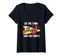 Femme Go Sports Do The Thing, gagne des Points, C'est drôle T-Shirt avec Col en V