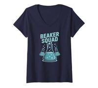 Femme Gobelet drôle Squad Chemistry Crew Teacher Think Nerd T-Shirt avec Col en V