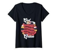 Femme God Has Abundant Amazing Boundless Misciful Grace T-Shirt avec Col en V