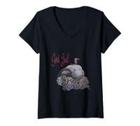 Femme God Jul Scandinave Julbocken Yule Goat After John Bauer T-Shirt avec Col en V
