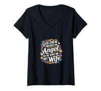 Femme God Knew I Needed An Angel So He Gave Me My Wife ---- T-Shirt avec Col en V
