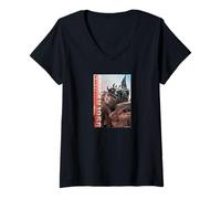Femme Godzilla Evilla Mothra Big South Sea Duel Evila (1966) T-Shirt avec Col en V