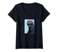 Femme Godzilla Final Wars Godzilla (2004) T-Shirt avec Col en V
