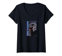 Femme Godzilla Mothra King Gidra : The Great Monster Total Attack : Godzilla (2001) T-Shirt avec Col en V