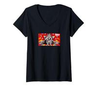 Femme Godzilla S.P OP Godzilla Bone T-Shirt avec Col en V