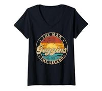 Femme GOGGINS The Man The Myth The Legend First Name T-Shirt avec Col en V