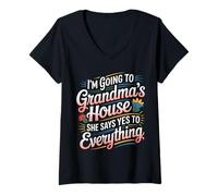 Femme Going to Grandma’s She Always Says Yes - T-Shirt avec Col en V