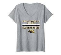 Femme Golden Eagles du sud du Mississippi | Produits dérivés de la NCAA | NAFPSMS01 T-Shirt avec Col en V
