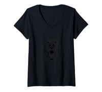 Femme Golden Retriever Awkward Objectif pour Selfie Motif œil de Poisson T-Shirt avec Col en V
