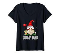 Femme Golf Dad GNOME for Men Funny Golfer Grandpa Golfing Graphic T-Shirt avec Col en V