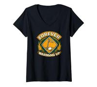 Femme Golf Humor Forever Warming Up Driving Range T-Shirt avec Col en V