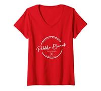 Femme Golf Plage de Galets T-Shirt avec Col en V