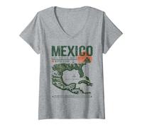 Femme Golfe du Mexique | Golfo de México Forever 1550 Retro Old Map T-Shirt avec Col en V