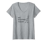 Femme Golfeur drôle Qui ne Joue Pas au Golf Aujourd'hui Sad Stick Figure Golf T-Shirt avec Col en V