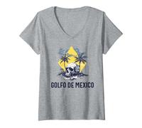Femme Golfo De Mexico Viva Mexico Golfe du Mexique Souvenir T-Shirt avec Col en V