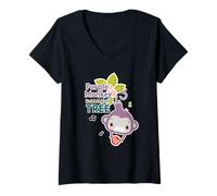 Femme Gommier à Bulles en Forme de Singe Violet Fisher-Price T-Shirt avec Col en V