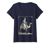 Femme Gomory, Une énigme couronnée à Dos de Chameau T-Shirt avec Col en V
