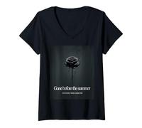 Femme Gone Before The Summer Black Rose Cover Art T-Shirt avec Col en V
