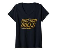 Femme Goo Goo Dolls Gold Lightning T-Shirt avec Col en V