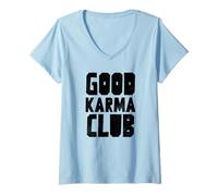 Femme Good Karma Club (déclaration de Justice) T-Shirt avec Col en V