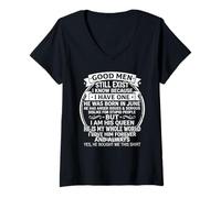 Femme Good Men Still Exist He Was Born in June Funny Birthday T-Shirt avec Col en V
