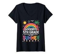 Femme Goodbye 5th Grade on My Way to Middle School But First T-Shirt avec Col en V