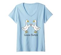 Femme Goose Bumps Funny Silly Goose Meme T-Shirt avec Col en V