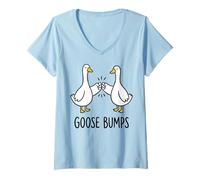 Femme Goose Bumps Funny Silly Goose Meme T-Shirt avec Col en V