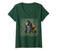 Femme Gorille fruité - Protéger la Faune, Un Choix à la Fois T-Shirt avec Col en V