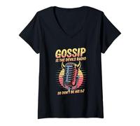 Femme Gossip Is The Devils Radio, alors ne soyez pas DJ T-Shirt avec Col en V