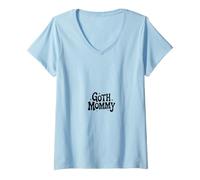 Femme Goth Mommy Pastel Groovy Esthétique T-Shirt avec Col en V