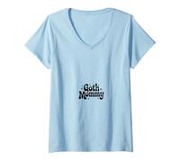 Femme Goth Mommy Pastel Groovy Esthétique T-Shirt avec Col en V