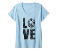 Femme Gothic Skull, collectionneur de disques Old School, I Love Vinyl T-Shirt avec Col en V