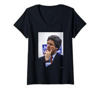 Femme Governor John Kerry Democratic Rally 1984 par Michael Grecco T-Shirt avec Col en V