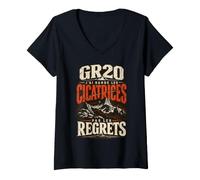 Femme GR20 J’AI Gardé Les Cicatrices Pas Les Regrets T-Shirt avec Col en V