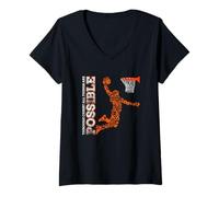 Femme Grâce au Christ, Tout est Possible | Basketball chrétien T-Shirt avec Col en V