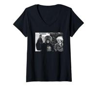 Femme Grace Jones Model Singer avec Andy Warhol Michael Grecco T-Shirt avec Col en V