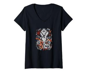 Femme Grace Twins Colombe de la Foi chrétienne T-Shirt avec Col en V