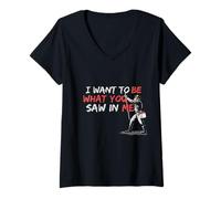 Femme Graffiti I Want to Be What You Saw In Me T-Shirt avec Col en V