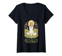Femme Graines Sun Sacred Balance Ostara Easter Celtic Paganisme T-Shirt avec Col en V