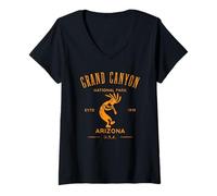 Femme Grand Canyon National Park Arizona Design Vieilli T-Shirt avec Col en V