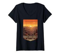 Femme Grand Canyon North Rim Lodge 1937-2025 Hommage T-Shirt avec Col en V