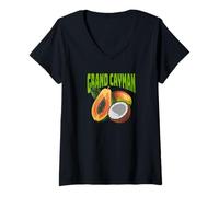 Femme Grand Cayman Souvenir des îles Cayman Grand Cayman T-Shirt avec Col en V